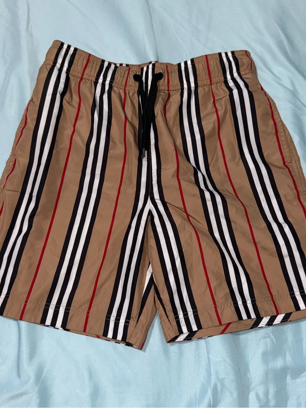 Burberry Boys size 12y Stripe Swim Trunks